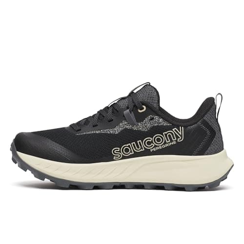 Chaussure de course sur sentier Saucony Peregrine 15 pour femmes, noir/perle, 5 W US