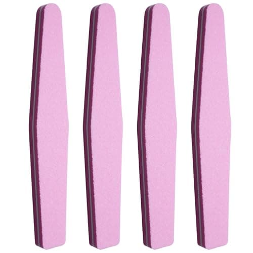 100/180 Grit Washable Professional Nail Files, 4Pcs Double Sided Nail Files for Natural and Acrylic Nails, Thickened Manicure Tools Nails Buffing...