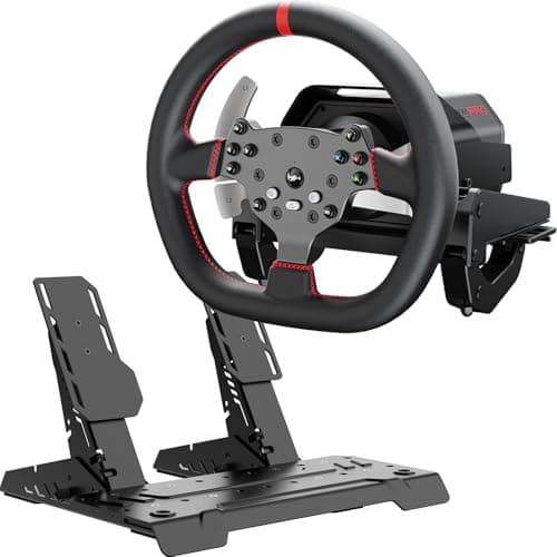 Volant de course PXN Direct Drive, volant V10 Ultra Gaming - Volant à retour de force 3,2 Nm pour PC/Xbox/ PS4, volant en cuir 270 mm avec 4...