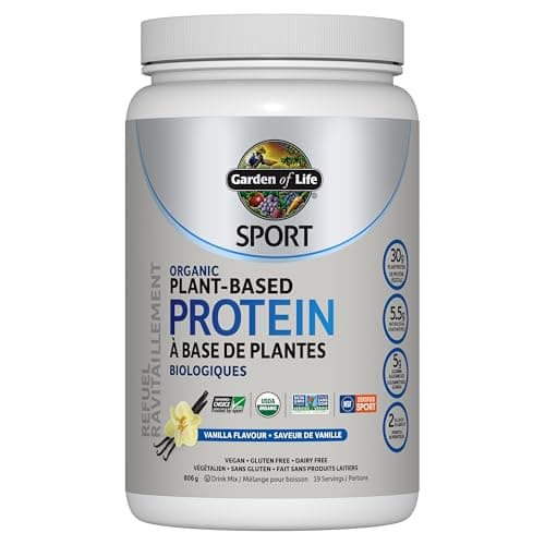 Garden of Life Sport Organic Plant Based Protein, Vanilla, 806g. Formulated with pea protein to help your body recover faster, build and repair...
