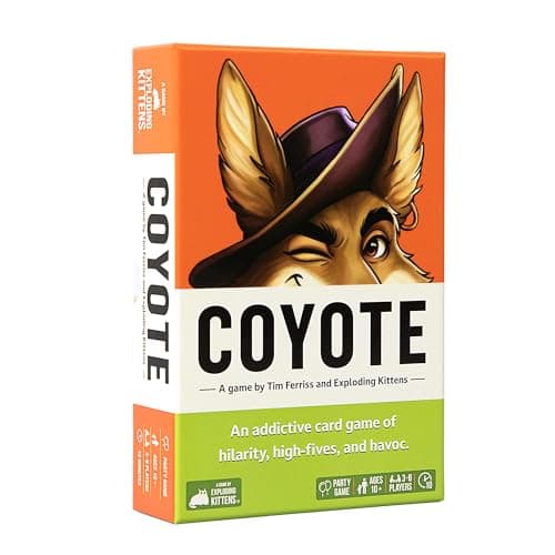 Coyote de Tim Ferriss et Exploding Kittens - Un jeu de cartes défi pour toute la famille - Jeu de fête pour 10 ans et plus - Idéal pour les adultes, les adolescents et les enfants