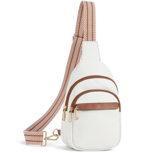 BOSTANTEN Sling Bag Crossbody Bag For Women Leather Sling Bag Women Crossbody Purse Travel Chest Bag Beige