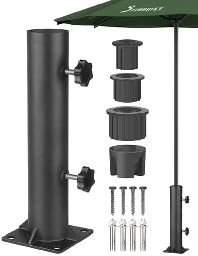 YINGDIKE Patio Umbrella Stand Base - Reinforced Heavy Duty Outdoor Umbrella Holder and Clamp on Decks, Deck Umbrella Mount in Patio and Courtyard,...