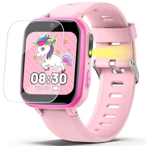 Cadeau de montre intelligente pour enfants zicor avec double caméra, jeux de puzzle, podomètre, lecteur de musique, enregistreur vidéo, contrôle parental, réveil, HD Touch...