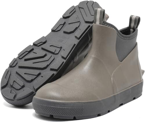 Bottines de pluie pour hommes, bottes de pont pour hommes antidérapantes, chaussons en caoutchouc imperméables, chaussures d'eau de pêche pour la navigation de plaisance, chaussures de travail agricole Chelsea pour...