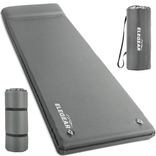 9.5 R-Value Self Inflating Sleeping Pad, Elegear CumbreX™ Foam Folding Sleeping Pad 3.1inch for 4 Seasons, Camping Mattress with Pillow Insulated...