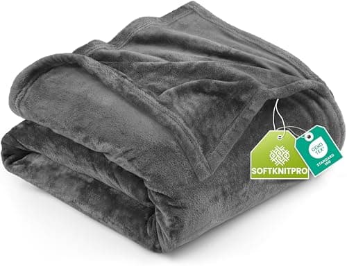 Utopia Bedding Couverture polaire Queen Size Gris (90x90 pouces) – Couverture de lit en microfibre en peluche ultra douce, couverture légère et chaude et confortable pour le lit et...