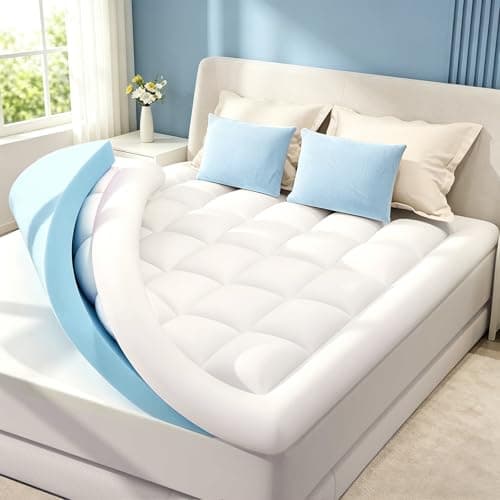 ORCALIC Surmatelas double couche en mousse à mémoire de forme de 4 pouces pleine grandeur, mousse à mémoire de forme en gel de 2 pouces et matelas à plateau-coussin matelassé alternatif de 2 pouces...