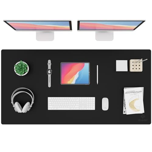 K KNODEL Large Office Leather Desk Mat, Mouse and Keyboard Pad, Computer and Laptop Mat, Desktop Protector and Cover, Writing Pad and Blotter...