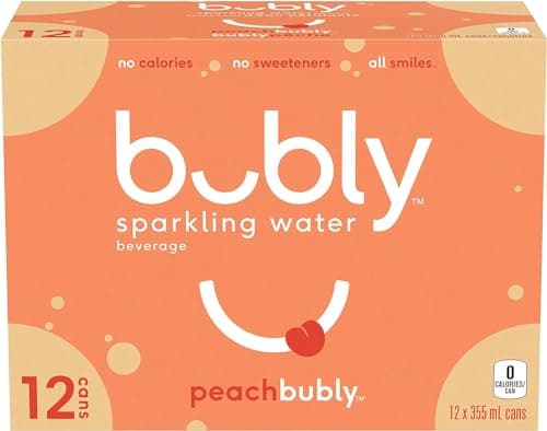 Eau pétillante Bubly Peachbubly, canettes de 355 ml, paq./12