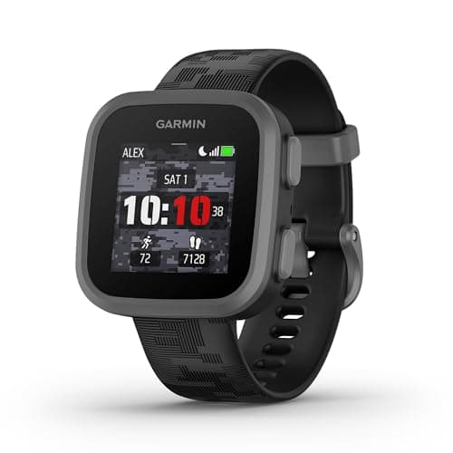 Garmin Bounce™, montre intelligente pour enfants, messagerie texte et vocale bidirectionnelle, suivi de localisation, camouflage noir