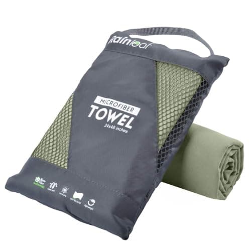 Serviette en microfibre Rainleaf Serviette parfaite pour les voyages, la salle de sport et le camping. Séchage rapide – Super absorbant – Ultra compact – Léger. Convient pour le voyage,...