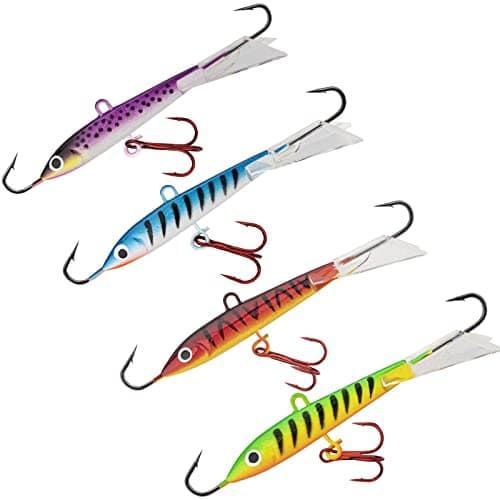 THKFISH Ice Fishing Jigs Lures Ice Fishing Lures Ice Fishing Gear for Crappie,Panfish,Walleye,Bluegill Vertical Jigs Kit Fishing Tackle 4PCS...