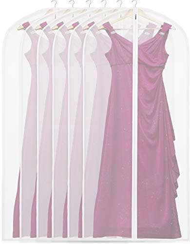 Simple Houseware Lot de 6 sacs à vêtements transparents de 152,4 cm avec fermeture éclair pour costumes, robes, costumes, uniformes