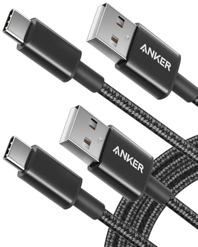 Anker USB C Cable, [2-Pack, 6 ft] Type C Charger Premium Nylon USB Cable, USB A to Type C Charging Cable Fast Charge for Samsung Galaxy S10 S10+ /...
