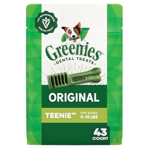 GREENIES Dog Treats Original Teenie Natural Dental Care, (43 Treats) 12oz. Pack