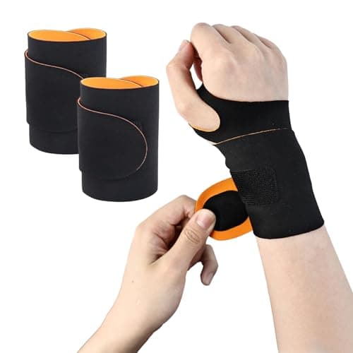 Oslynia 2 pièces attelle de poignet, support de poignet réglable ultra-mince pour le soulagement du canal carpien, attelle de main élastique noire, bandes de compression pour carpien...