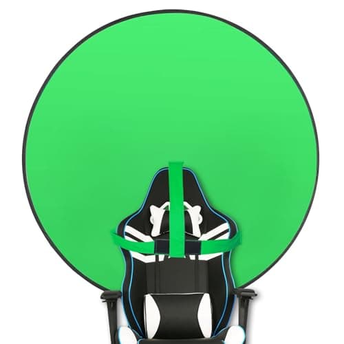 Xamanabu Portable Green Screen Chair, 57 in Collapsible Greenscreen Backdrop with Stand Double Sided Green Background, Chroma Key Backdrop for...