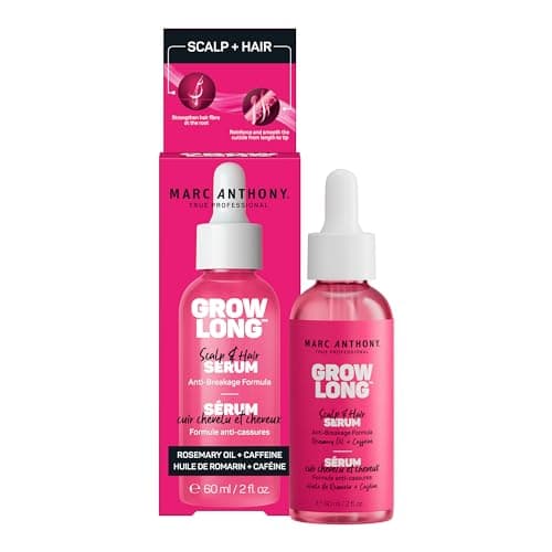 Marc Anthony Scalp & Hair Serum, Grow Long - Strengthen Hair Fibre At Root - Smooth Frizz, Boost Shine, Reduce Breakage - For All Hair Types - 60 ml