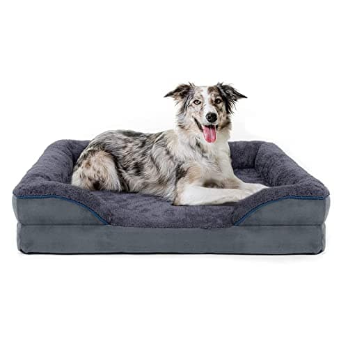 Bnonya Orthopedic Dog Bed, Dog Beds for Medium, Large Dogs, Bolster Pet Bed Couch with Removable Washable Cover, Egg Foam and Nonskid Bottom