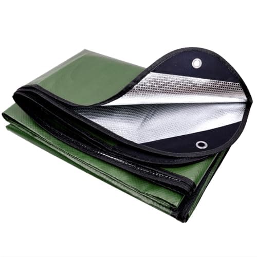 Heavy Duty Emergency Blanket 5x7ft, Reusable Thermal Survival Tarp with Grommets, All-Weather Reflective Space Cover for Car Camping & Hiking Gear,...