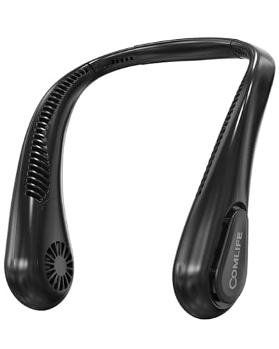 Bladeless Neck Fan, 5000mAh Rechargeable Battery Powered, 3 Speeds, Angle Adjustable, Hand-free Portable Neck Fan for Both Outdoor & Indoor Use, UL...