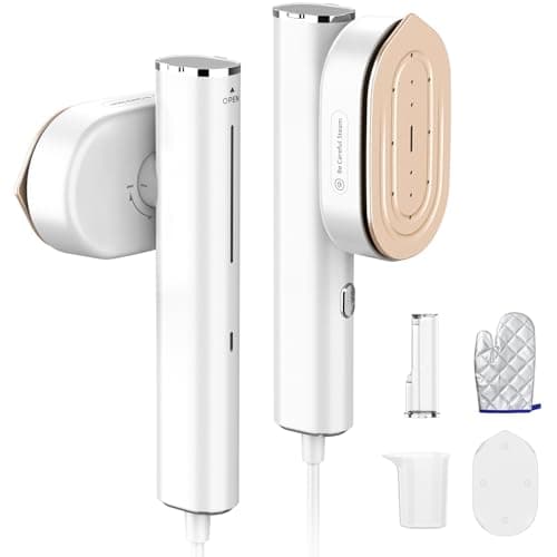 Défroisseur vapeur Hulmay, défroisseur vapeur 1200 W, fer à vapeur 2 en 1, cuiseur vapeur portable pour voyage 10 secondes de chauffage, cuiseur vapeur pour vêtements de voyage...