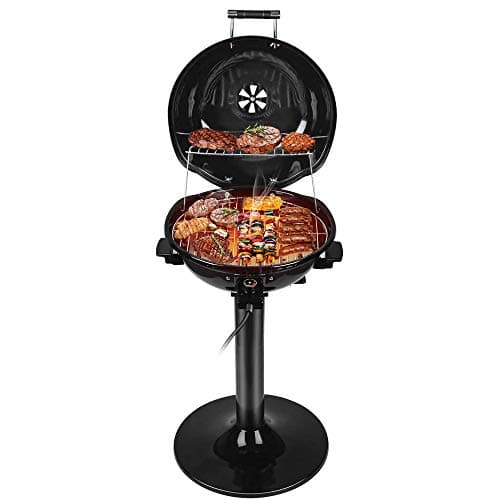 Electric BBQ Grill, Techwood 15-Serving Indoor/Outdoor Electric Grill for Indoor & Outdoor Use, Double Layer Design, Portable Removable Grill,...