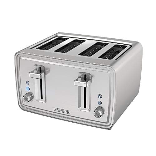 Grille-pain 4 tranches BLACK + DECKER en acier inoxydable, TR4900SSD