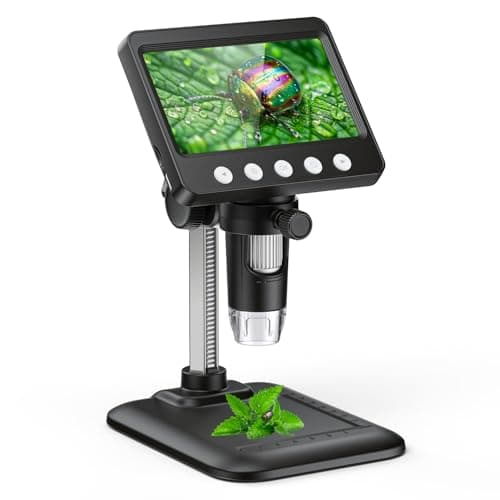 4.3" Digital Microscope for Adults, SKYEAR Coin Microscope 1000X Magnification with 8 Ajustable LED Fill Lights, USB Microscope for Windows/MacOS,...