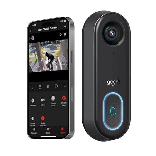 Geeni Video Doorbell | HD 1080p Video Quality, Weather-Resistant, 2-Way Audio | Motion Detection and Alerts | Easy Installation (Existing Doorbell...