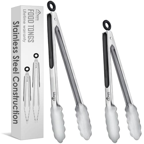 Hotec – ensemble de pinces de cuisine en acier inoxydable, de 2 à 9 pouces et 12 pouces, pinces alimentaires verrouillables en métal, poignée antidérapante