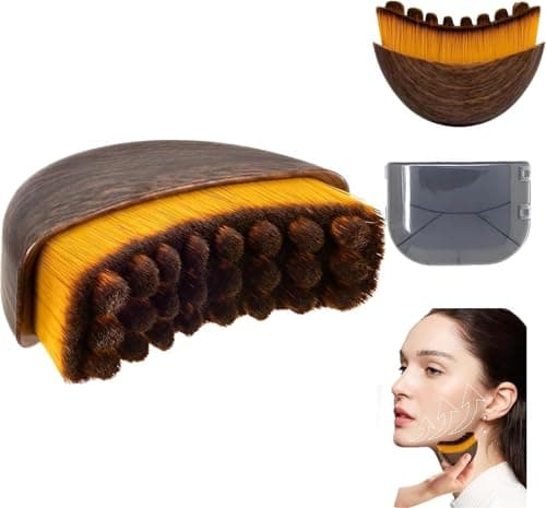 Brosse pour le contour lymphatique du visage, brosse sèche pour le visage pour massage de drainage lymphatique – Anti-poches, lifting, sculpture du menton et de la mâchoire (1 pièce Soft Gua Sha)