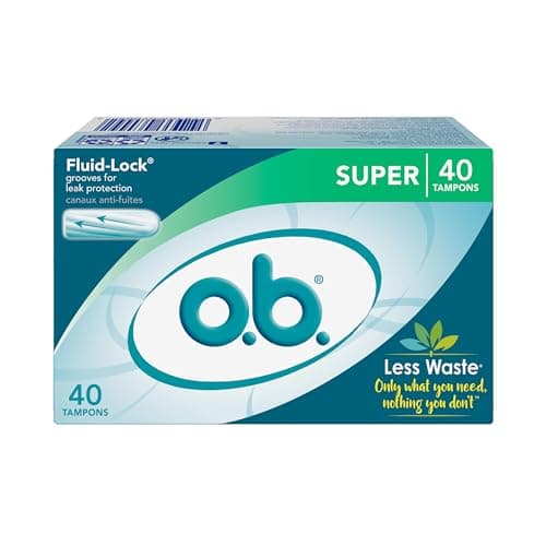 o.b. Tampons originaux sans applicateur, super absorbants, paquet de 40 tampons