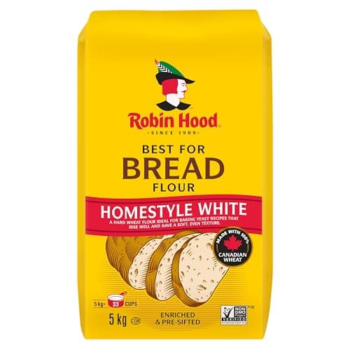 Farine Robin des Bois, farine blanche de style maison idéale pour le pain, à base de blé 100 % canadien, 5 kg