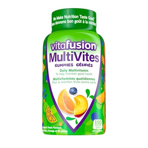 Vitafusion MultiVites Gummies - Multivitamines quotidiennes, aide à maintenir des yeux et une peau, un métabolisme et une fonction immunitaire sains, 12 nutriments essentiels,...