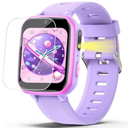 Zicor Kids Smart Watch Gift with 26 Puzzle Games, Dual Camera, Music Player, Pedometer, Video Recorder, Flashlight, Alarm Clock, HD Touch Screen,...