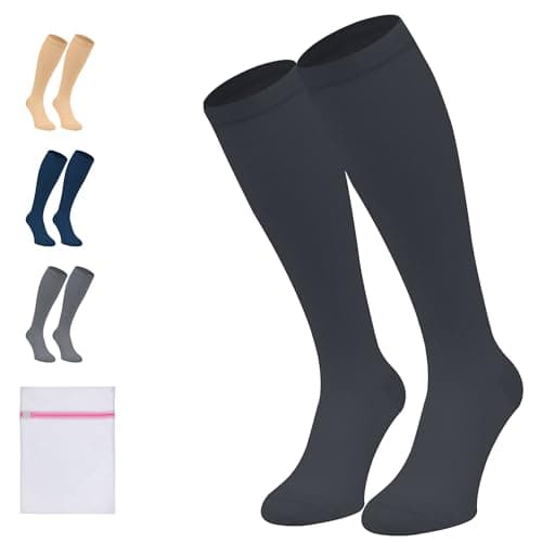 360 RELIEF 2 paires de chaussettes de compression pour femmes et hommes - Bas de compression 15-20 mmHg Meilleur soutien pour la course, les infirmières...
