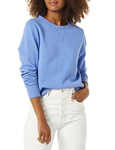 Amazon Essentials Women's Fleece Crewneck Pullover Sweatshirt (Available in Plus Size), Blue Medium