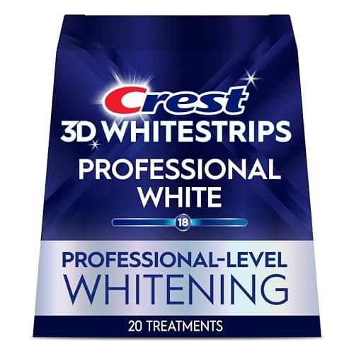 Crest 3D Whitestrips Professional White At-home Teeth Whitening Kit, 20 Treatments, 18 Levels Whiter