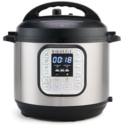 Instant Pot Duo Autocuiseur électrique 7-en-1, mijoteuse, cuiseur à riz, cuiseur vapeur, sauteuse, yaourtière, réchaud et stérilisateur, comprend une application avec...