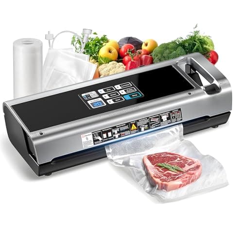 Machine de scellage sous vide portable 90KPa pour aliments, couvercle ouvert à une touche, détachable et facile à nettoyer, le placement vertical permet d'économiser de l'espace, aspiration puissante pour...