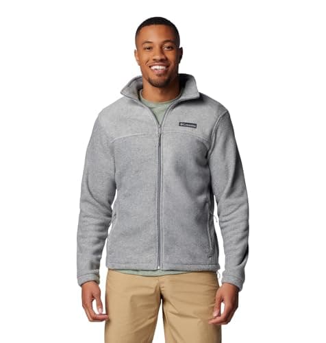 Columbia Men's Steens Mountain Full Zip 2.0, Light Grey Heather, Large Tall