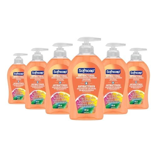 Pompe à savon liquide antibactérien pour les mains Softsoap Crisp Clean 332 ml, 6 pièces