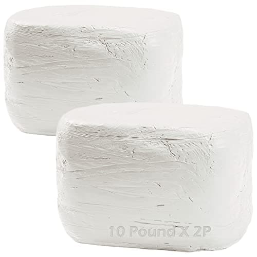 ReArt Argile naturelle séchée à l'air libre, argile de poterie, argile à modeler tout usage 20 lb pour sculpture, modelage à la main et lancer (blanc)