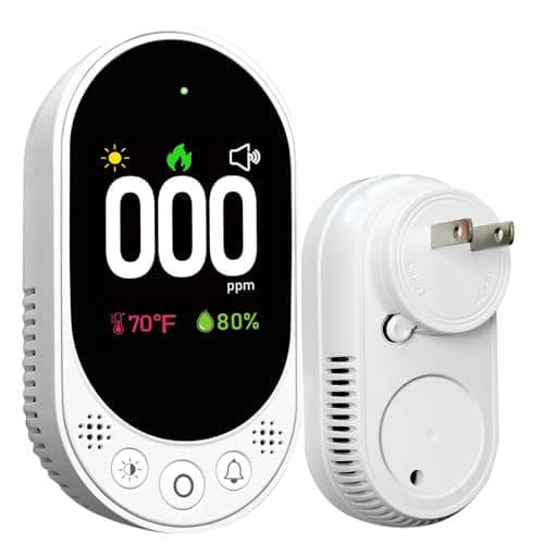 Détecteur de monoxyde de carbone VETOUCH à brancher, détecteurs de monoxyde de carbone portables, vérifie simultanément la température/humidité, fonction de rappel, écran LCD clair...