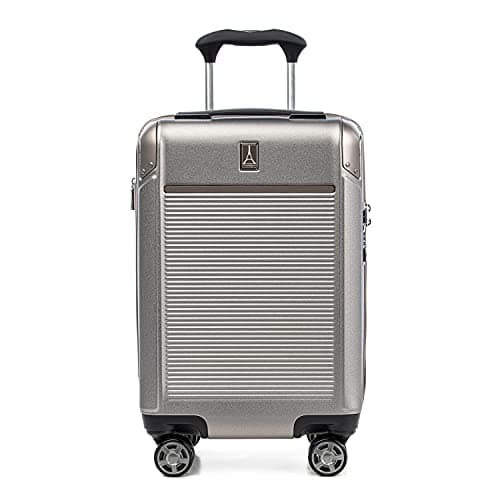 Travelpro Platinum Elite Hardside Expandable Carry on Luggage, 8 Wheel Spinner, TSA Lock, Hard Shell Polycarbonate Suitcase, Metallic Sand, Compact...