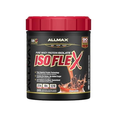 ALLMAX ISOFLEX Pure Whey Isolate Protein Powder - Sans gluten, faible en lactose, sans sucre - Riche en protéines, propre, compatible céto pour avant et après l'entraînement...