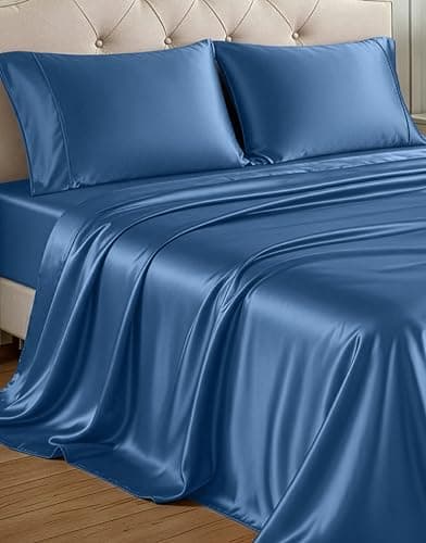 Casa Platino Satin Sheets - Twin Sheet Set, 3 Pcs Bed Sheets Twin, Similar to Silk Sheets, Sheets Twin Size Bed Set for Hair and Skin, Gifts for...