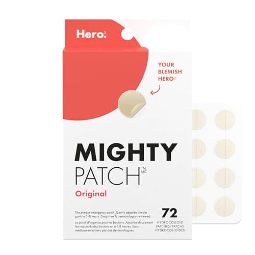 Hero Cosmetics Mighty Patch Original – Hydrocolloid Patch for Pimples, Overnight Acne Blemish & Zit Stickers for Sensitive Skin, (72 Count)